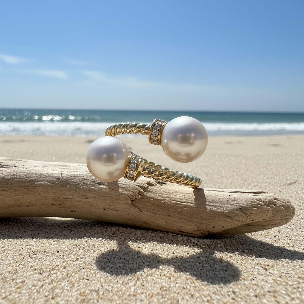 Women's Elegant Imitation Pearl Adjustable Ring, Vintage Style